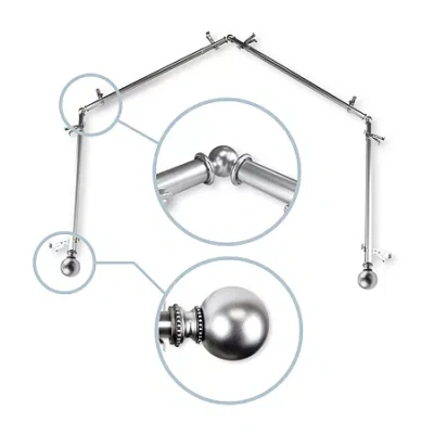 Rod Desyne Jordana 4 Sided Bay Window Rod In Silver