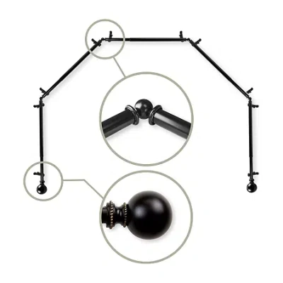 Rod Desyne Jordana 5 Sided Bay Window Rod In Black