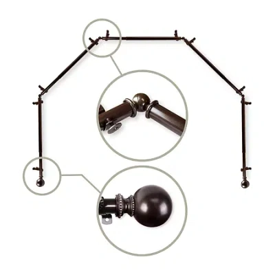 Rod Desyne Jordana 5 Sided Bay Window Rod In Brown