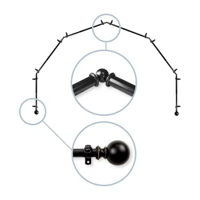Rod Desyne Jordana 6 Sided Bay Window Rod In Black