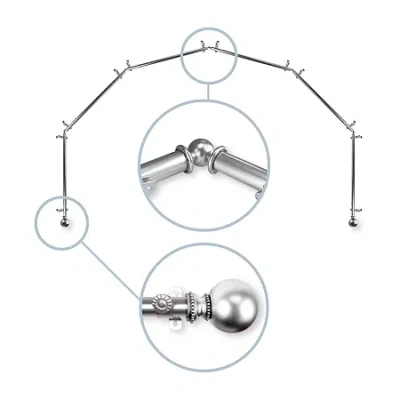 Rod Desyne Jordana 6 Sided Bay Window Rod In Silver