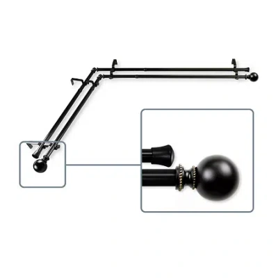 Rod Desyne Jordana Corner Double Curtain Rod In Black