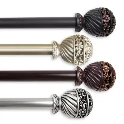 Rod Desyne Lanette 1" Adjustable Curtain Rod In Brown