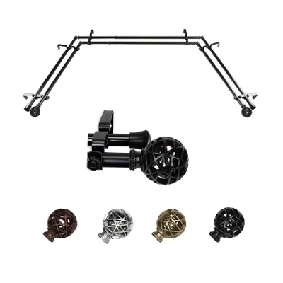 Rod Desyne Leanette Double Bay Window Rod In Black