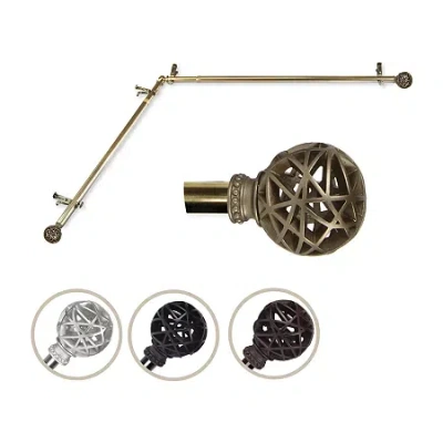 Rod Desyne Leannette Corner 3/4 In Adjustable Curtain Rod In Yellow