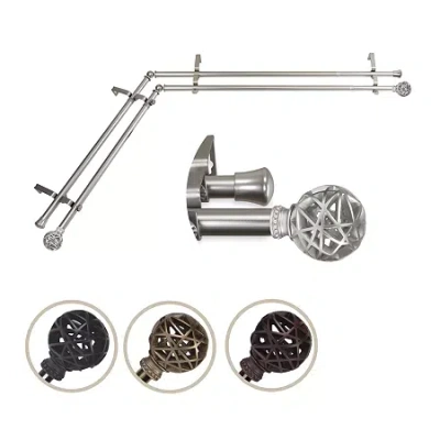 Rod Desyne Leannette Corner Double Curtain Rod In Silver