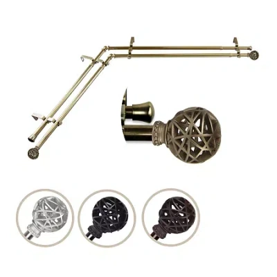 Rod Desyne Leannette Corner Double Curtain Rod In Yellow