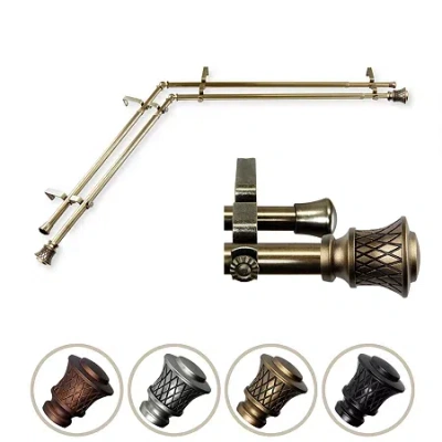 Rod Desyne Lennart Corner Double Curtain Rod In Yellow