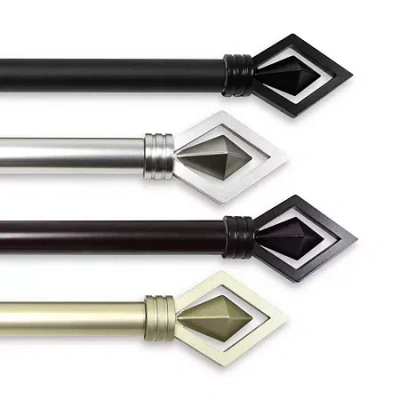 Rod Desyne Lenore 1" Adjustable Curtain Rod In Black