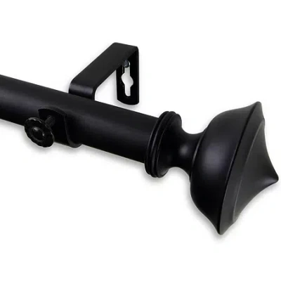 Rod Desyne Leopold 1" Adjustable Curtain Rod In Black