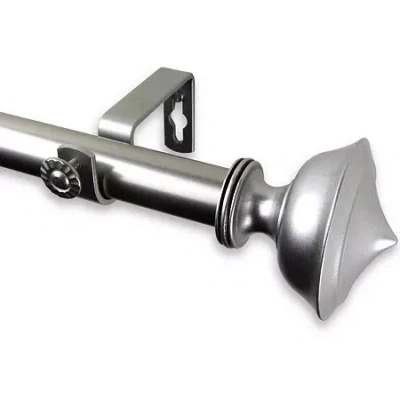 Rod Desyne Leopold 1" Adjustable Curtain Rod In Silver