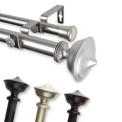 Rod Desyne Leopold 1" Double Adjustable Curtain Rod In Yellow