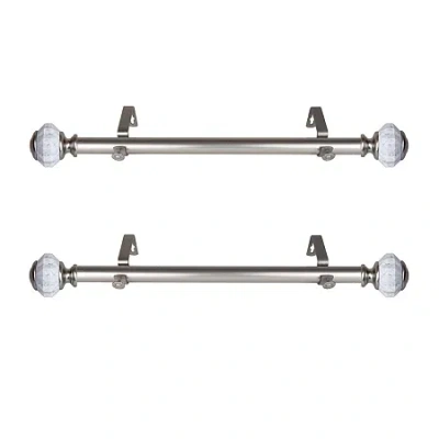 Rod Desyne Linden 1 In Adjustable Side Curtain Rod In Silver