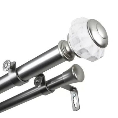 Rod Desyne Linden Double Curtain Rod In Silver