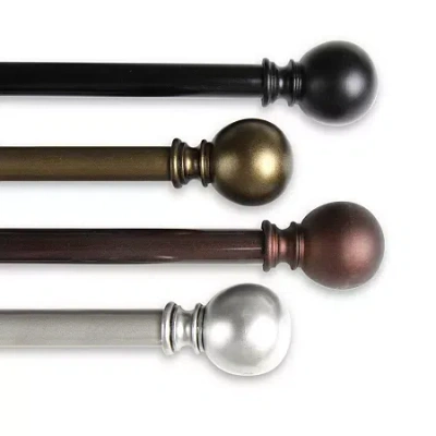 Rod Desyne Luna 5/8 In Adjustable Curtain Rod In Silver