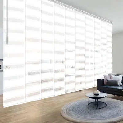 Rod Desyne Macadamia 10-panel Double Rail White Panel Track Extendable 120"-218"w X 94"h, Panel Width 23.5"