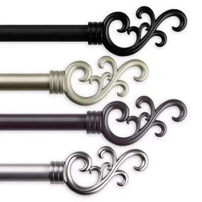 Rod Desyne Madeline 1" Adjustable Curtain Rod In Black