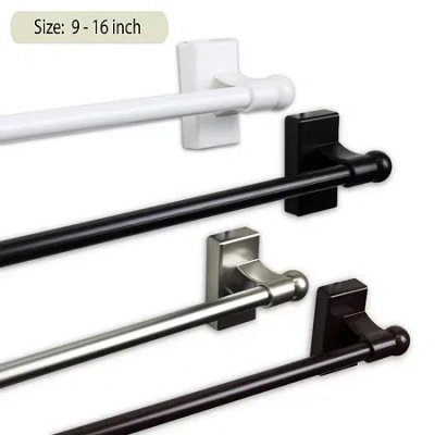 Rod Desyne Magnetic 7/16 In Adjustable Curtain Rod In Silver