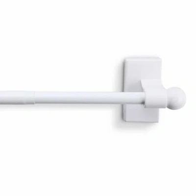 Rod Desyne Magnetic 7/16" Single Curtain Rod In White