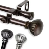 Rod Desyne Magnolia 13/16" Adjustable Double Curtain Rod In Silver