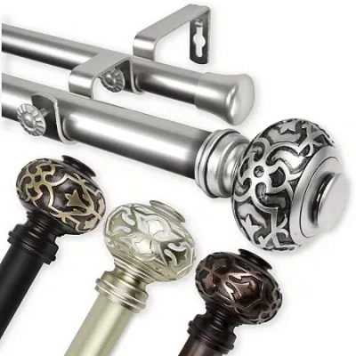 Rod Desyne Maple Double Curtain Rod In Black