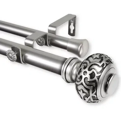 Rod Desyne Maple Double Curtain Rod In Silver