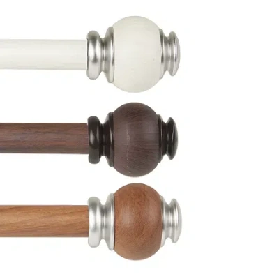 Rod Desyne Marble 1 In Adjustable Curtain Rod In Brown