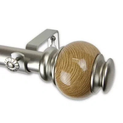 Rod Desyne Marble 1 In Adjustable Curtain Rod In Silver