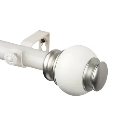Rod Desyne Marble 1 In Adjustable Curtain Rod In White