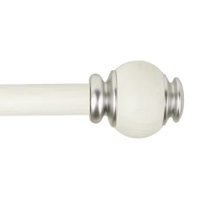 Rod Desyne Marble 1 In Adjustable Curtain Rod In White