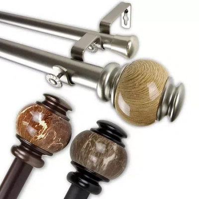 Rod Desyne Marble Double Curtain Rod In Brown