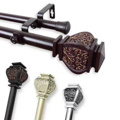 Rod Desyne Margot 1" Adjustable Double Curtain Rod In Silver