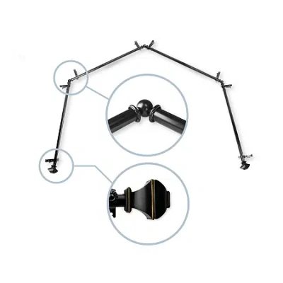 Rod Desyne Marion 4 Sided Bay Window Rod In Black