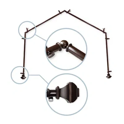 Rod Desyne Marion 4 Sided Bay Window Rod In Brown