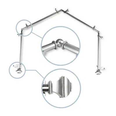 Rod Desyne Marion 4 Sided Bay Window Rod In Silver