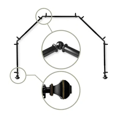 Rod Desyne Marion 5 Sided Bay Window Rod In Black