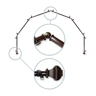 Rod Desyne Marion 6 Sided Bay Window Rod In Brown