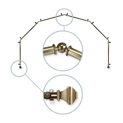 Rod Desyne Marion 6 Sided Bay Window Rod In Sand