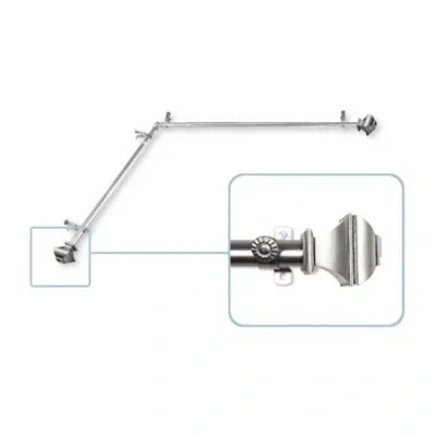 Rod Desyne Marion Corner 13/16 In Adjustable Curtain Rod In Silver