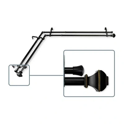 Rod Desyne Marion Corner Double Curtain Rod In Black