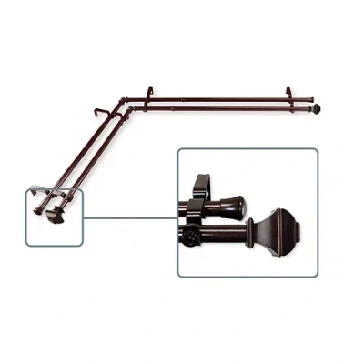 Rod Desyne Marion Corner Double Curtain Rod In Brown