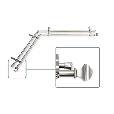 Rod Desyne Marion Corner Double Curtain Rod In Silver