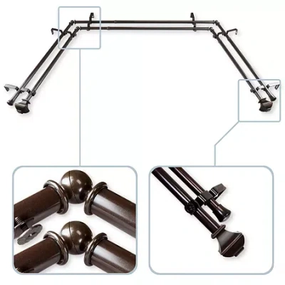 Rod Desyne Marion Double Bay Window Rod In Brown