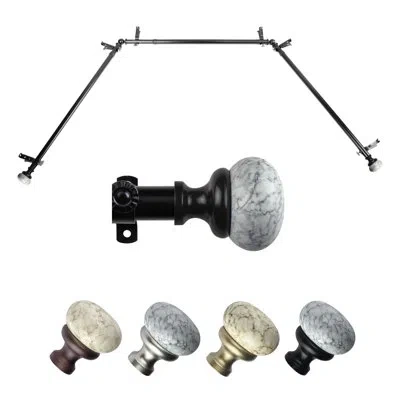 Rod Desyne Merlyn 13/16" Bay Window Curtain Rod In Black