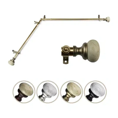 Rod Desyne Merlyn Corner 3/4 In Adjustable Curtain Rod In Yellow