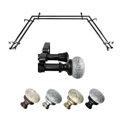 Rod Desyne Merlyn Double Bay Window Rod In Black