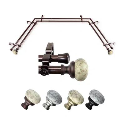 Rod Desyne Merlyn Double Bay Window Rod In Brown