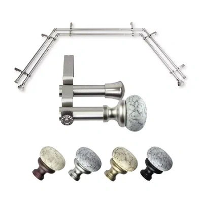 Rod Desyne Merlyn Double Bay Window Rod In Silver