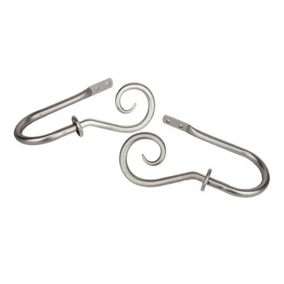 Rod Desyne Modern Curl Curtain Holdback In Satin Nickel
