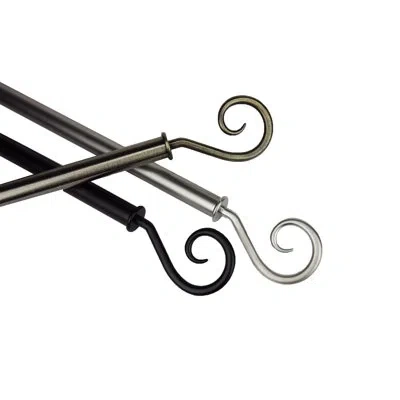 Rod Desyne Modern Curl Single Curtain Rod In Antique Brass